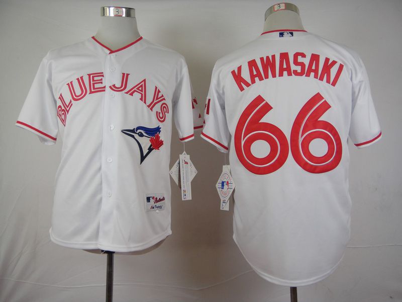 Men Toronto Blue Jays #66 Kawasaki White MLB Jerseys